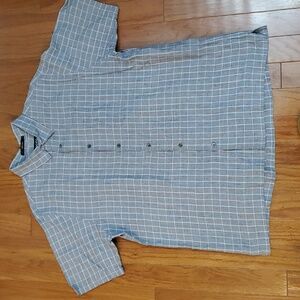 Brandini Linen Short Sleeve Button Up Size XL Gray